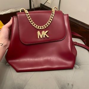 Michael Kors red backpack